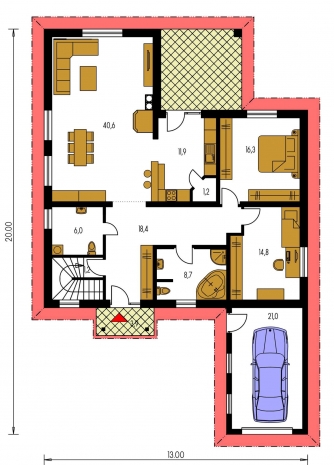 Grundriss des Erdgeschosses - BUNGALOW 9